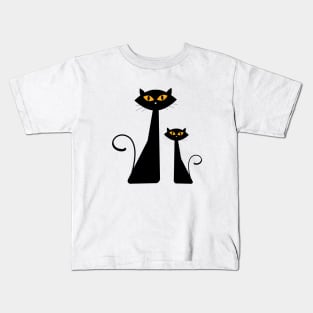 Black Cat Mom Happy Mothers Day For Cat Lovers Family Matching Kids T-Shirt